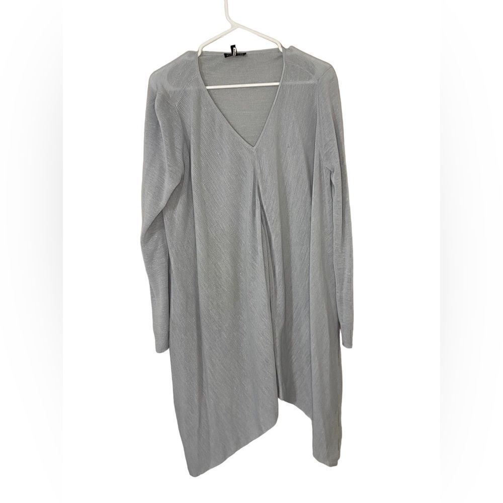 Eileen Fisher long top - tencil linen blend - light weight - knit